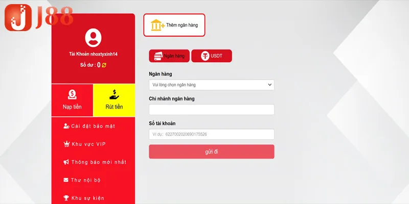 Khái niệm về rút tiền J88